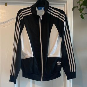 Adidas Black and White Color Block Zip Up Women’s Size Large
